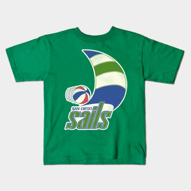 Defunct San Diego Sails Basketball Team Kids T-Shirt by Defunctland